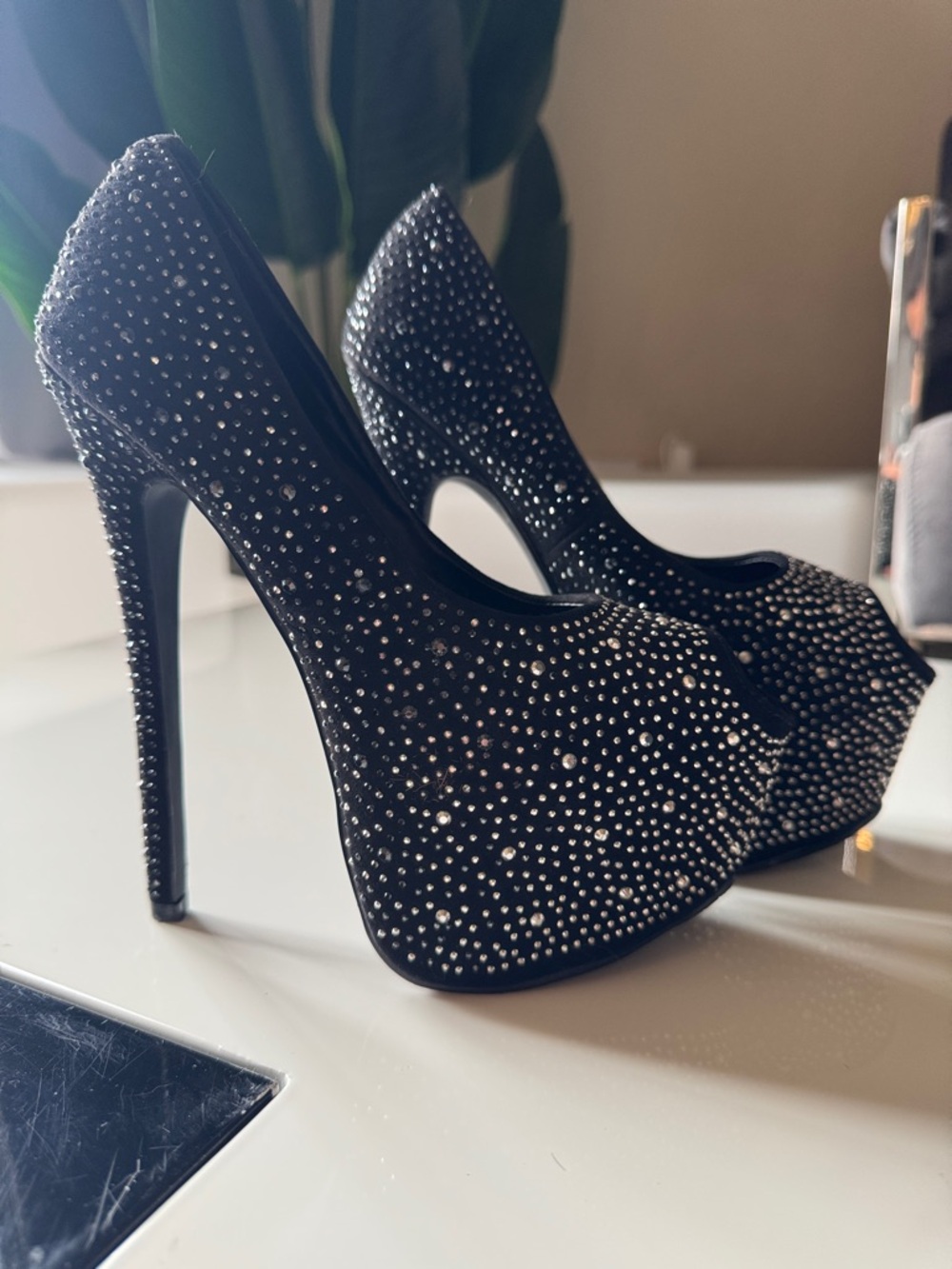 Scene by Dazzle Crystal Embellished Platform Pumps